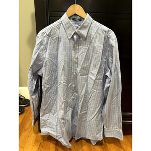 Kirkland Size Large Men's Blue Patterned Button Down Shirt